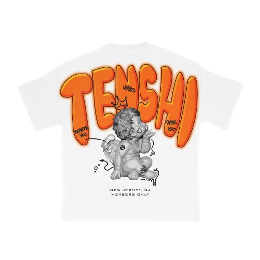 lil'Tenshi "White & Orange" Short Sleeve Shirt